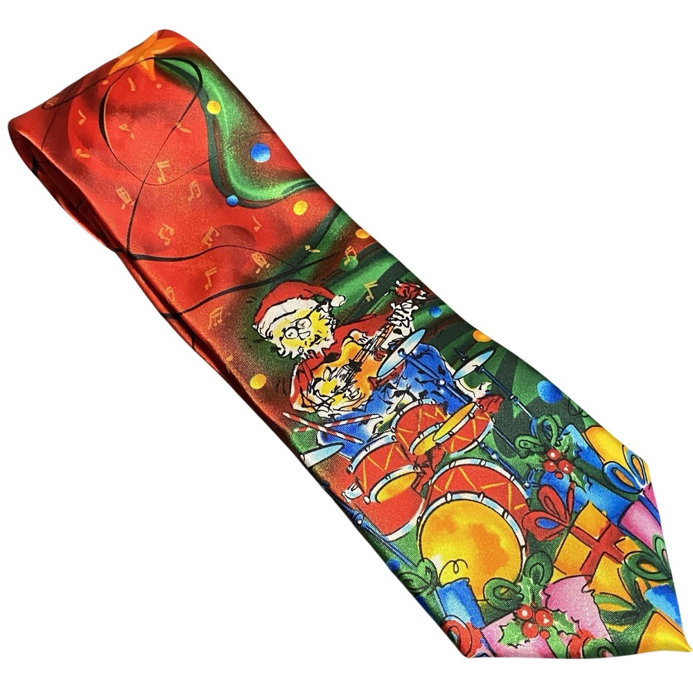 Jerry GARCIA Mens‎ Merry Christmas Collection 62 Neck TIE Drums Guitar Presents